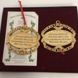 Pair of 1990 keepsake remembrance ornaments by John win Mooney